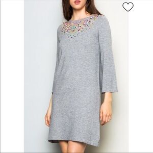 EUC THML Gray Pom Pom Confetti Sweater Dress